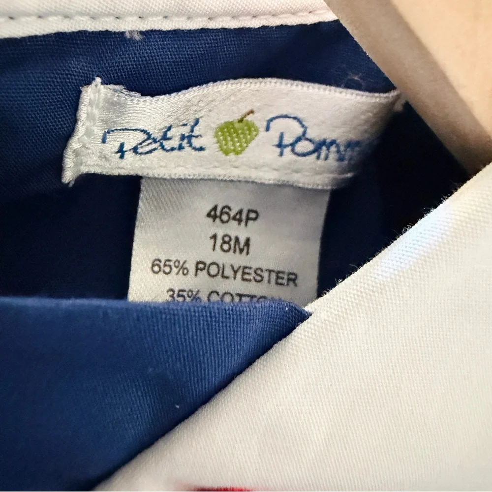Petit Pomme Boutique Navy Sailor Dress Red Bow Baby